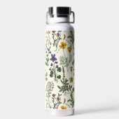 Wilde bloemen collage waterfles (Achterkant)
