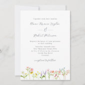  wilde bloemen Cottcore Calligrafie Weddenschap Kaart (Voorkant)