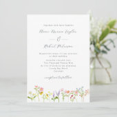 wilde bloemen Cottcore Calligrafie Weddenschap Kaart (Staand voorkant)