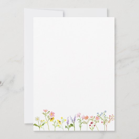  wilde bloemen Cottcore Calligrafie Weddenschap Kaart (Achterkant)