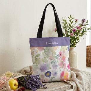 Wilde bloemen Cute Trendy Chic Stijlvolle Boodscha Tote Bag