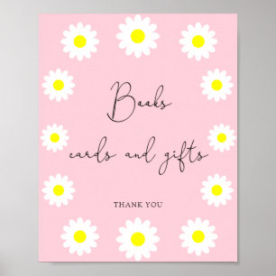 Wilde bloemen Daisies - boekenkaarten en geschenke Poster
