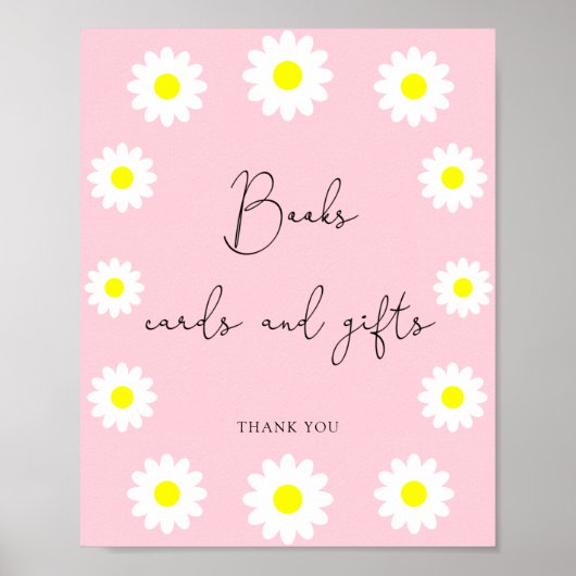 Wilde bloemen Daisies - boekenkaarten en geschenke Poster (Voorkant)