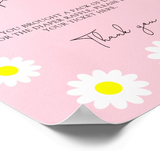 Wilde bloemen Daisies - Diaper raffle Poster (Hoek)