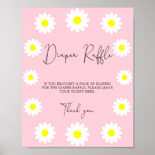 Wilde bloemen Daisies - Diaper raffle Poster