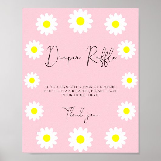 Wilde bloemen Daisies - Diaper raffle Poster (Voorkant)
