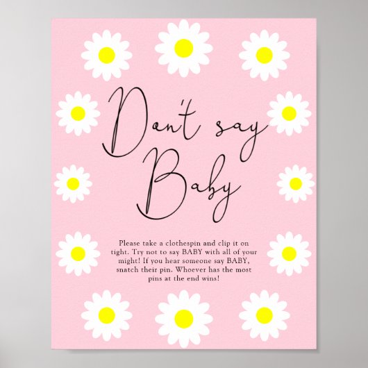 Wilde bloemen Daisies - Zeg geen baby Poster (Voorkant)