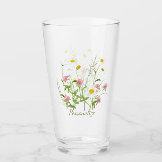 wilde bloemen Daisy Carnroze Glas (Voorkant)