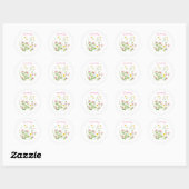  wilde bloemen Daisy Carnroze Ronde Sticker (Vel)