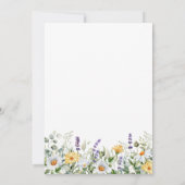 Wilde bloemen Daisy Lavender Botanisch Vrijgezelle Kaart (Achterkant)