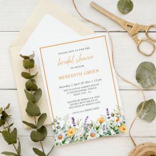 Wilde bloemen Daisy Lavender Botanisch Vrijgezelle Kaart