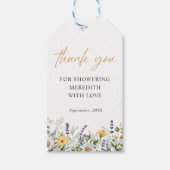 Wilde bloemen Daisy Lavender Dank je Vrijgezellenf Cadeaulabel (Voorkant)