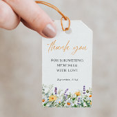 Wilde bloemen Daisy Lavender Dank je Vrijgezellenf Cadeaulabel