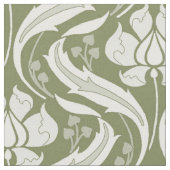 Wilde bloemen Damask Olive Green Stof (Close Up)