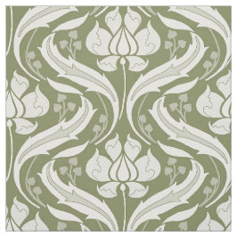 Wilde bloemen Damask Olive Green Stof