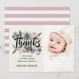 Wilde Bloemen | Dank je | Baby Shower Fotokaart Kaart