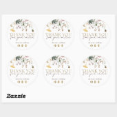 Wilde bloemen Dank u Klassieke Sticker (Vel)
