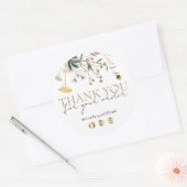 Wilde bloemen Dank u Klassieke Sticker (Envelop)