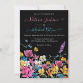 Wilde bloemen Dark Meadow Wedding Kaart (Voorkant)