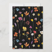 Wilde bloemen Dark Meadow Wedding Kaart (Achterkant)
