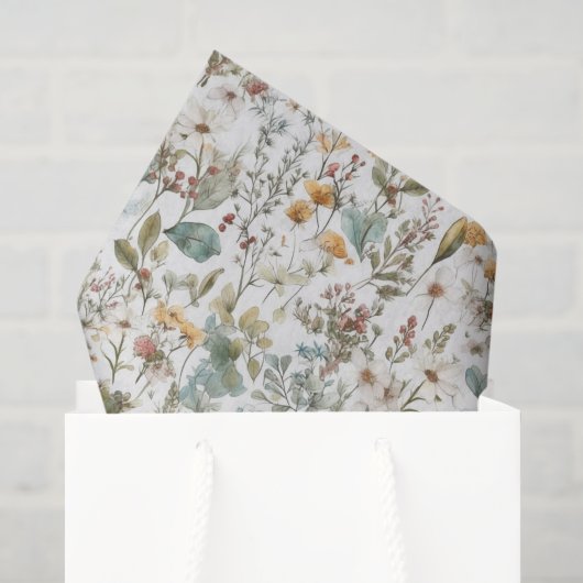 Wilde Bloemen Decoupage Papier, Herfst Bloemen Tissuepapier (Cadeauzakje)