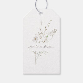 wilde bloemen delicaat boeket Doop Cadeaulabel