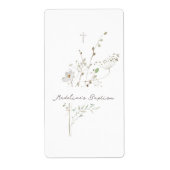 wilde bloemen delicaat boeket Doop Etiket (Voorkant)