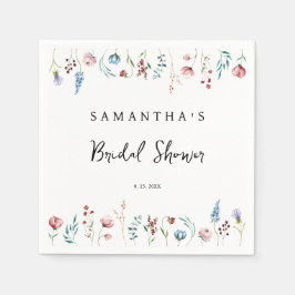 Wilde bloemen delicate tuin bruidsshower servet