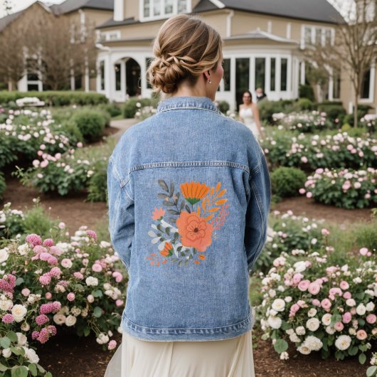 Wilde Bloemen Denim Jacket (Huwelijk Achterkant)