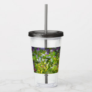 Wilde bloemen die het schilderen van de natuur hin acryl drinkbeker