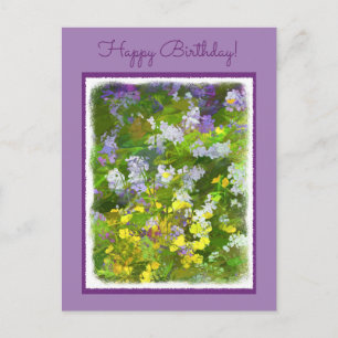 Wilde bloemen die het schilderen van de natuur hin briefkaart