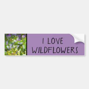 Wilde bloemen die het schilderen van de natuur hin bumpersticker