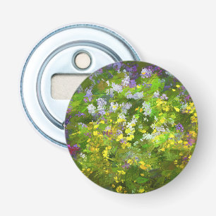 Wilde bloemen die het schilderen van de natuur hin button flesopener