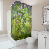 Wilde bloemen die het schilderen van de natuur hin douchegordijn (In situ)