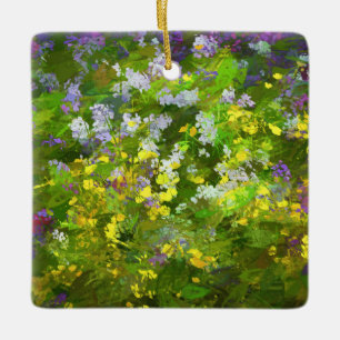 Wilde bloemen die het schilderen van de natuur hin keramisch ornament