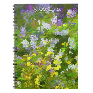 Wilde bloemen die het schilderen van de natuur hin notitieboek
