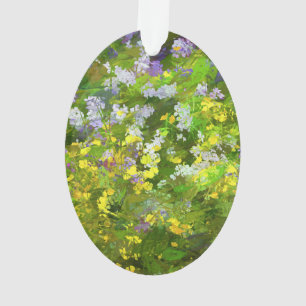 Wilde bloemen die het schilderen van de natuur hin ornament