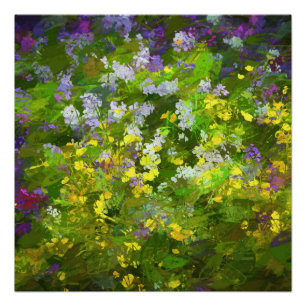 Wilde bloemen die het schilderen van de natuur hin poster