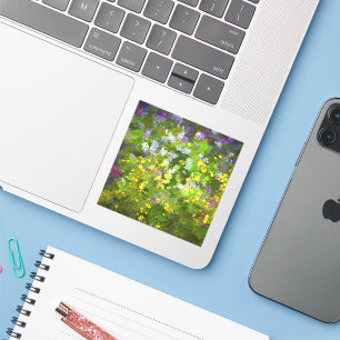 Wilde bloemen die het schilderen van de natuur hin sticker
