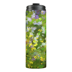 Wilde bloemen die het schilderen van de natuur hin thermosbeker