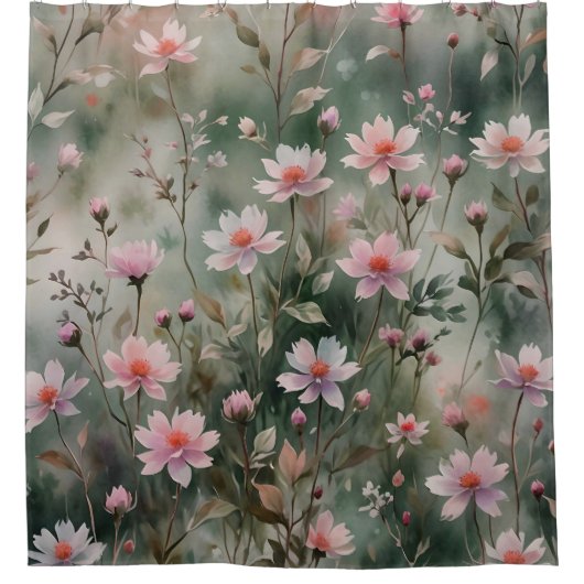  wilde bloemen douchegordijn (Voorkant)