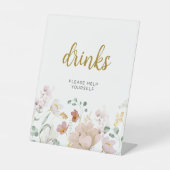 Wilde bloemen — Drink-bord Reclamebord Met Voetstuk (Voorkant)