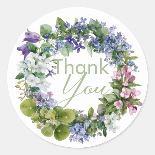 Wilde Bloemen Droom | | Dank U Ronde Sticker (Voorkant)
