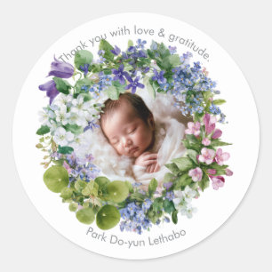 Wilde Bloemen Droom     Dank U Ronde Sticker