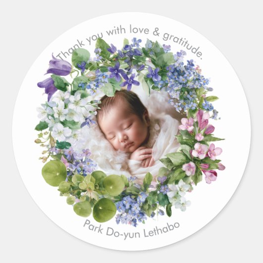 Wilde Bloemen Droom | | Dank U Ronde Sticker (Voorkant)