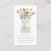 Wilde bloemen Dusky Roze Florist Visitekaartje (Voorkant)