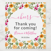 Wilde bloemen Eenvoudige elegante tekenwijn Wijn Etiket (Enkel label)