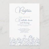 Wilde bloemen Elegant Dusty Wedding Reception Informatiekaartje (Voorkant)