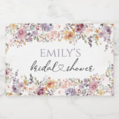 Wilde bloemen Elegante bruidsdouche Sparkling Wijnetiket (Enkel label)