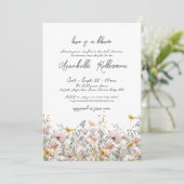 Wilde Bloemen Elegante Bruiloftsshowers Kaart (Staand voorkant)